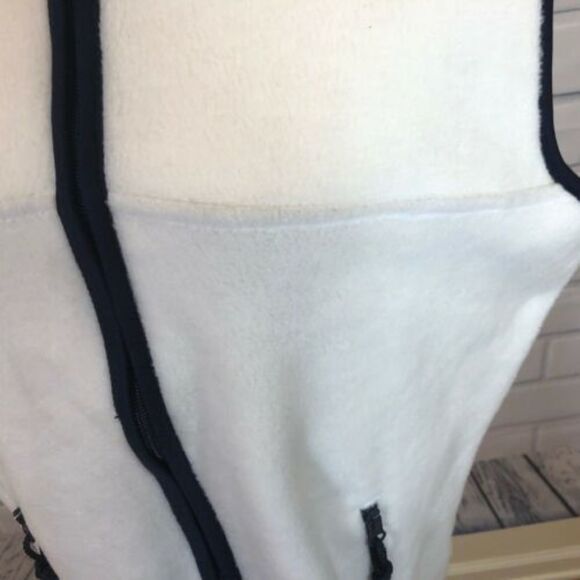 Carolyn Taylor Sport Womens Vest Size M Zip Front Pockets Ivory Blue Fleece Warm - Picture 5 of 11